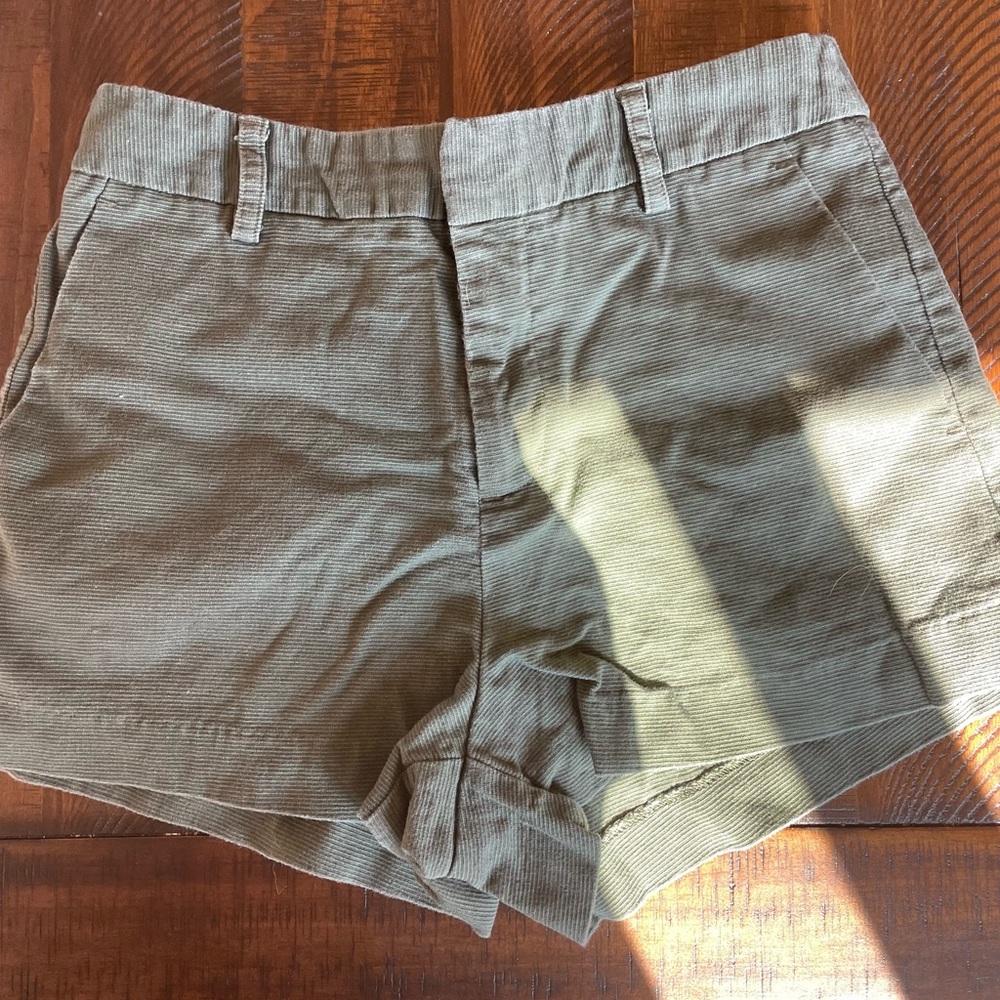 Olive green high waisted shorts